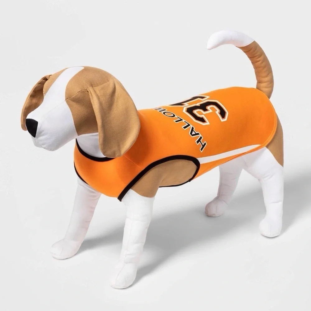 Halloween Dog and Cat Orange Basketball Jersey - Hyde and EEK! size S, M